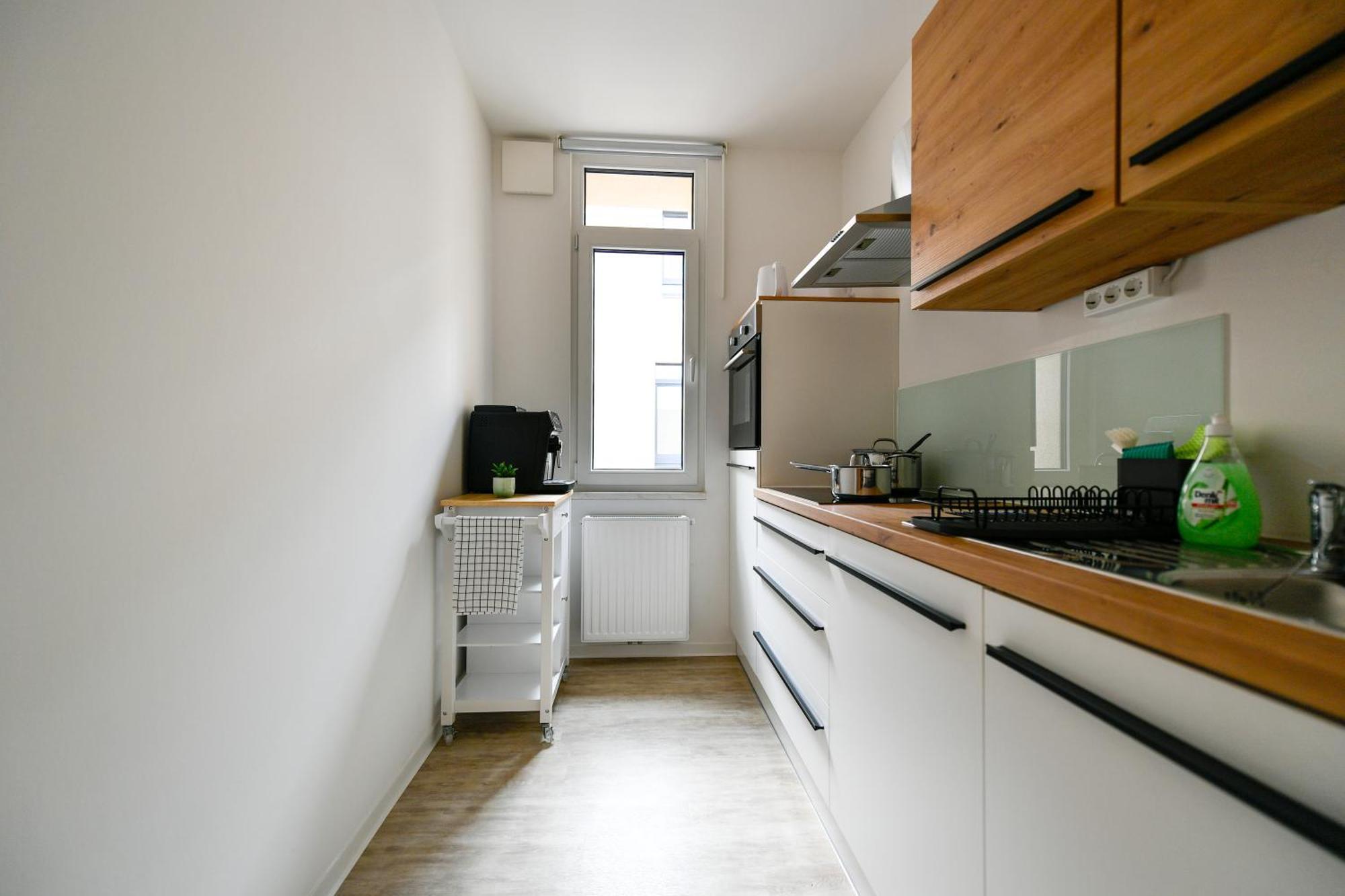 Ferienwohnungen Am Theater - Modern, Zentral Und Ruhig Mit Kueche, Waschtrockner, Netflix, Wlan Und Parkplatz- 2 Zimmer, 52 Qm Cottbus Room photo
